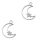 DQ Metal charm moon and star 19x14mm Antique silver